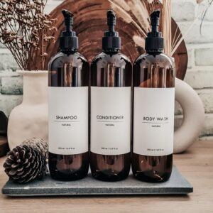 Minimalist Amber Bathroom Bottle