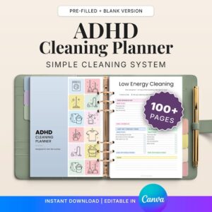Editable ADHD Cleaning Planner